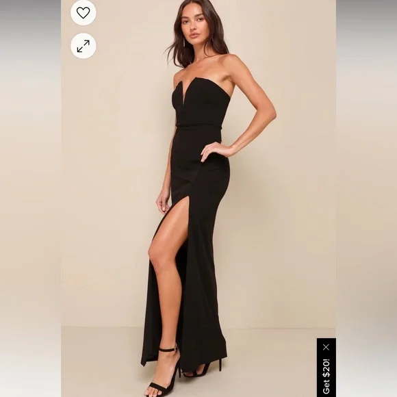 Lulus Dedicated to Glamour Black Strapless Maxi Dress - Picture 2 of 5